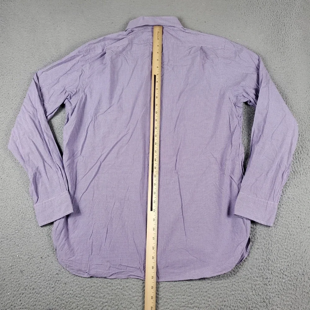 Ralph Lauren Shirt Mens 16.5 Purple Check Dress Button Up Long Sleeve